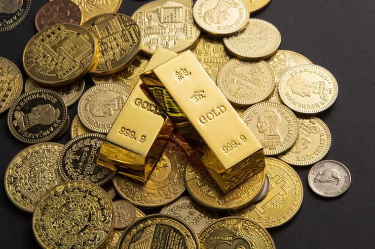 Lingotti d'oro e monete antiche