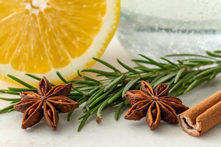 Arancia, rosmarino, anice stellato, acqua