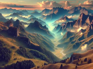 montagne fatte con IA