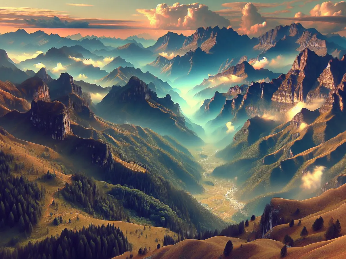 montagne fatte con IA