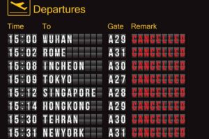 tabella con voli cancellati
