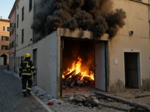 Incendio Devastante: Magazzino di Casa Farmaceutica Ridotto in Cenere